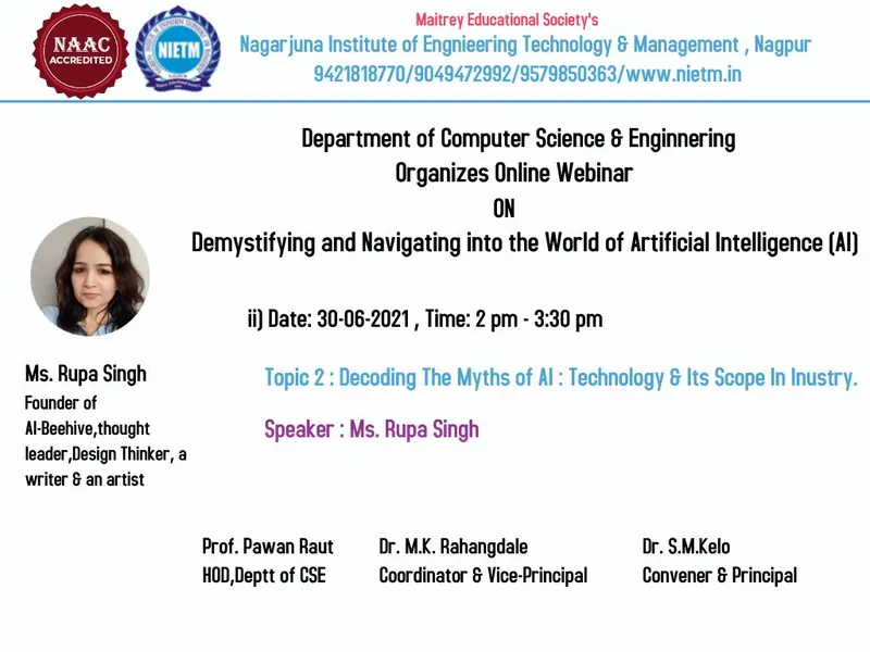 Academic Institutions & Virtual Sessions – Nagarjuna Institute AI webinar, 2021